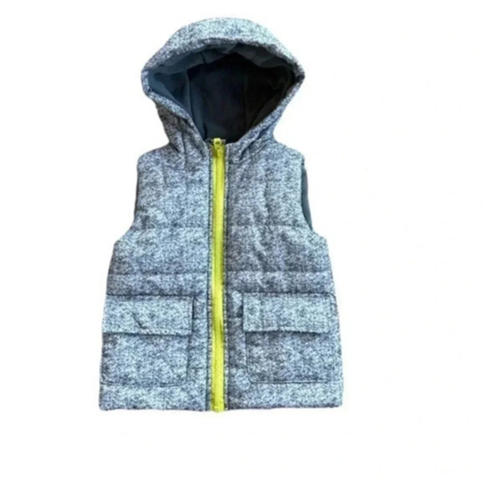 Little Me hooded puffer vest size 2T fleece lined full zip Excellent preloved